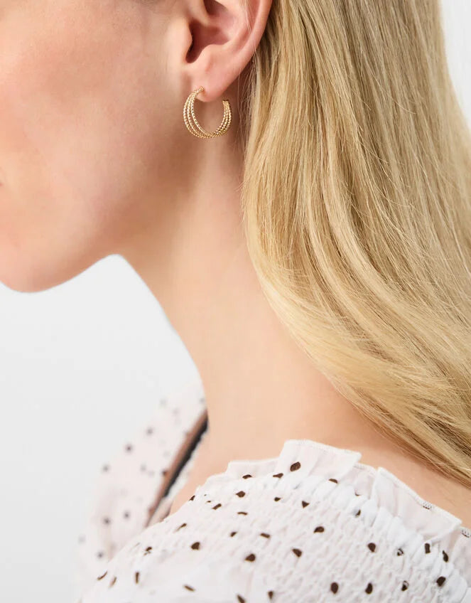 3-Pack Triple Layered Hoop Earrings