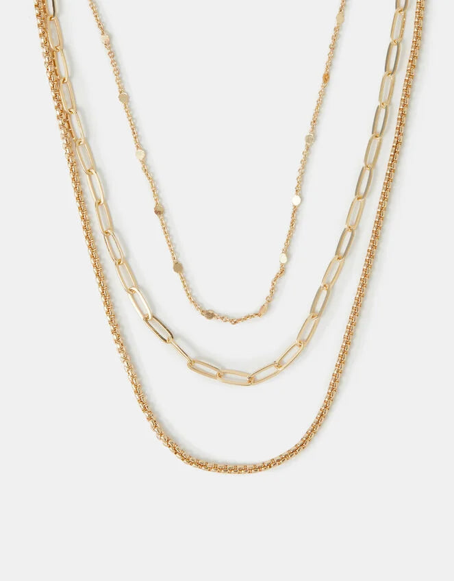3-Pack Textured Chain Necklaces