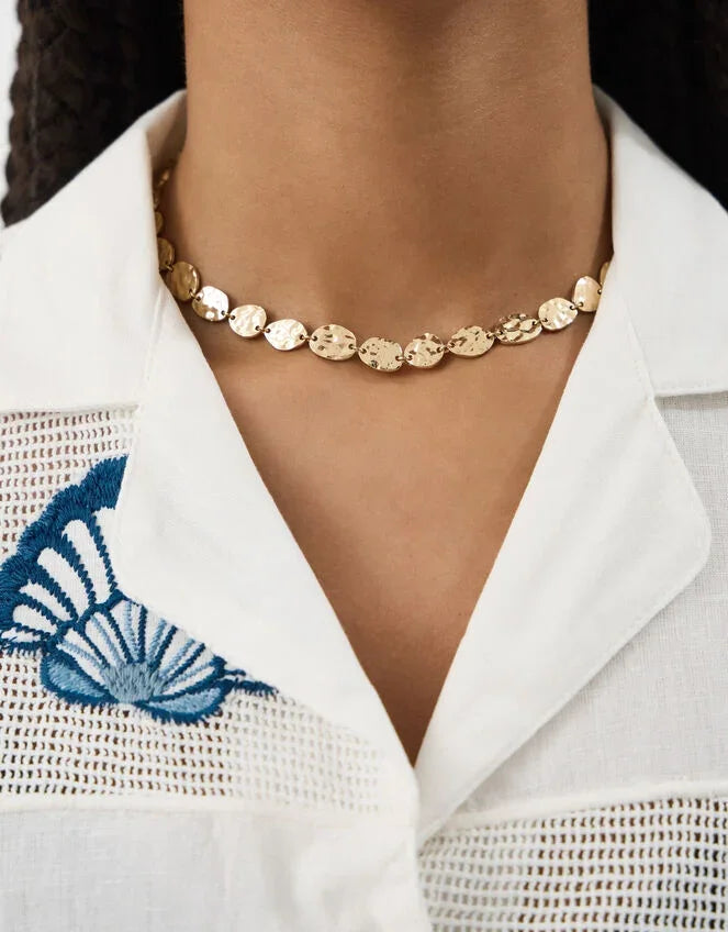 Textured Coin Necklace