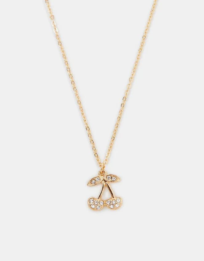 Diamante Cherry Pendant Necklace