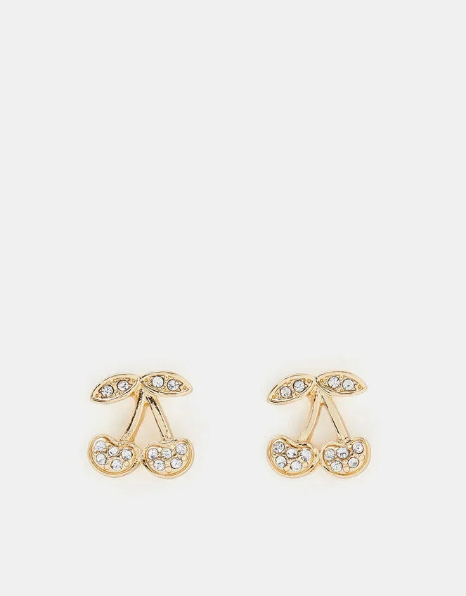 Diamante Cherry Stud Earrings