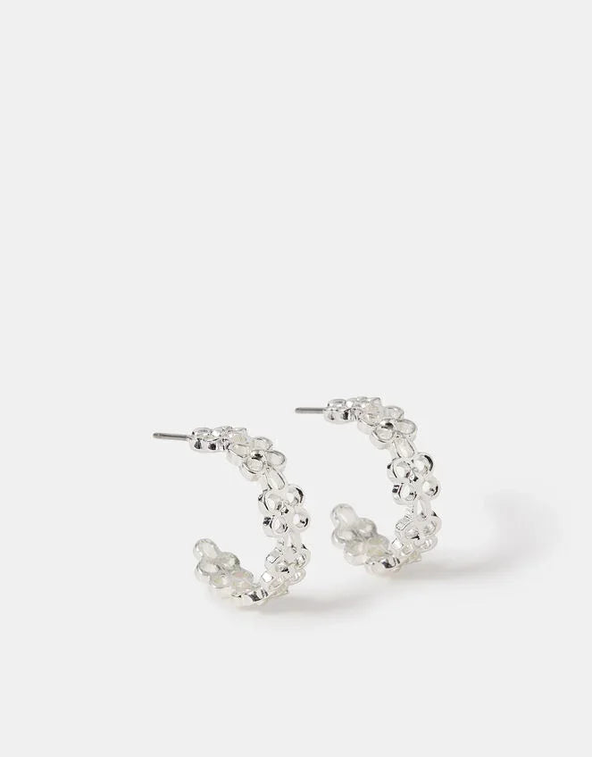 FLOWER CUT OUT HOOP - SILVER