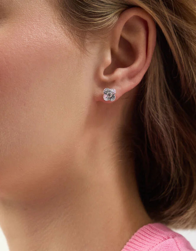 3-Pack Clove Stud Earrings - Silver