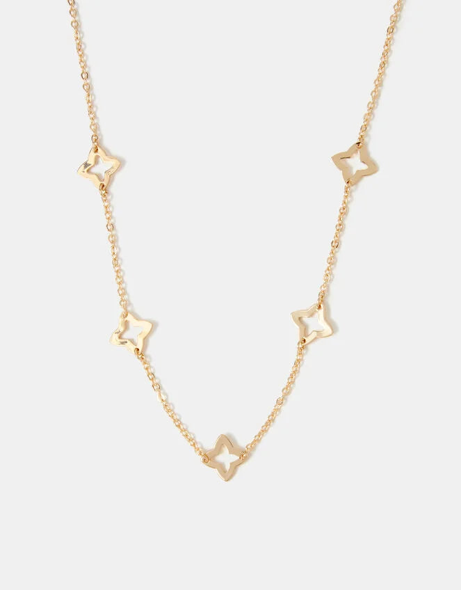 Clover Cut-Out Station Necklace