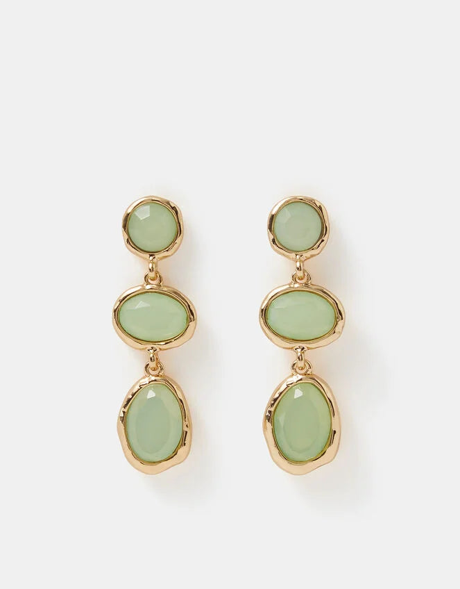 Triple Stone Drop Earrings