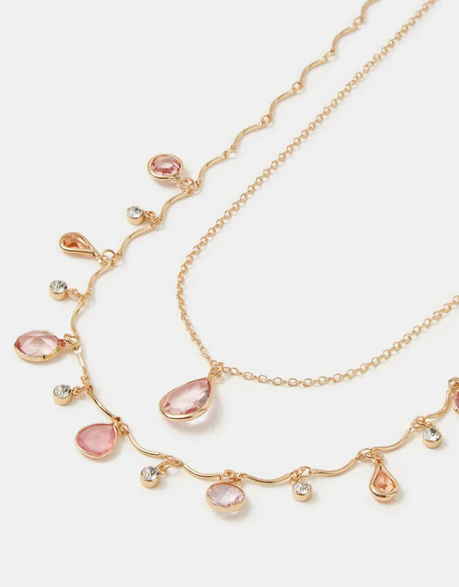2-Pack Gemstone Pendant Necklaces