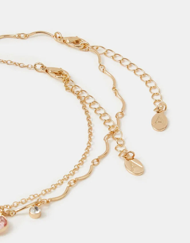 2-Pack Gemstone Pendant Necklaces