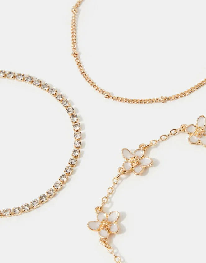 3-Pack Flower Station Bracelets