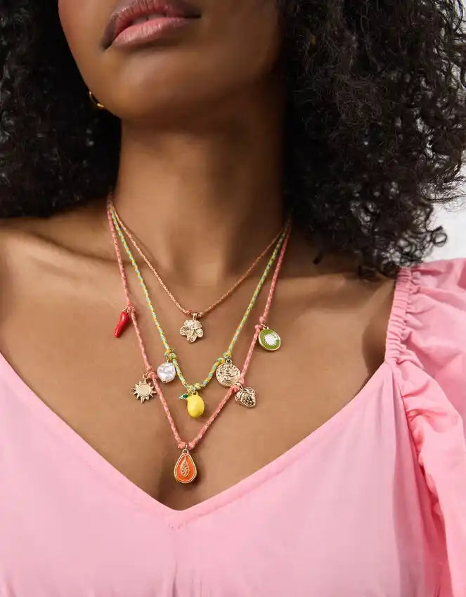 3-Pack Charm Cord Necklaces
