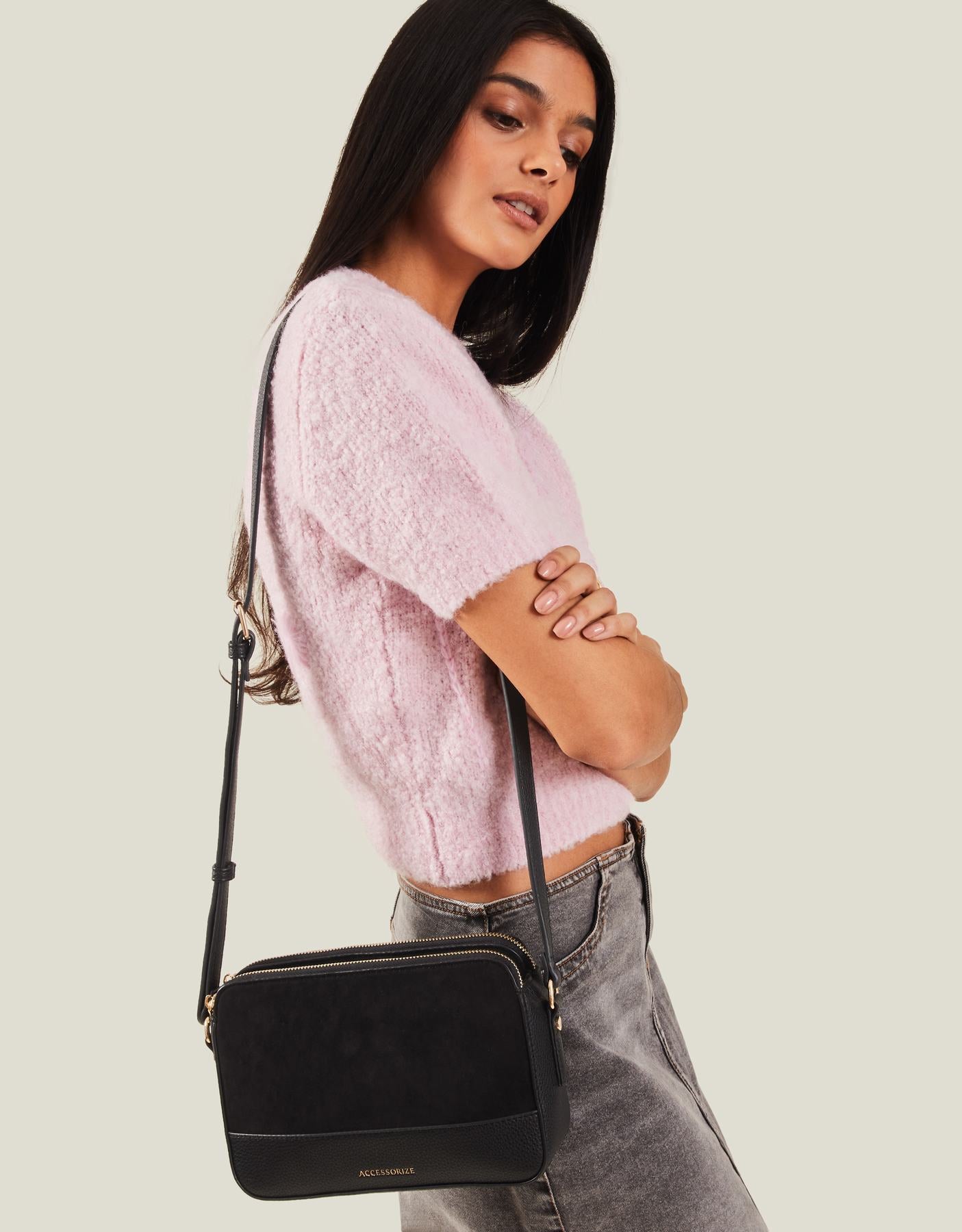Suedette Classic Crossbody Bag