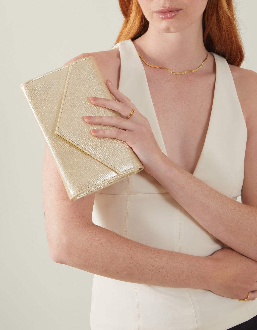 Metallic Envelope Clutch Bag