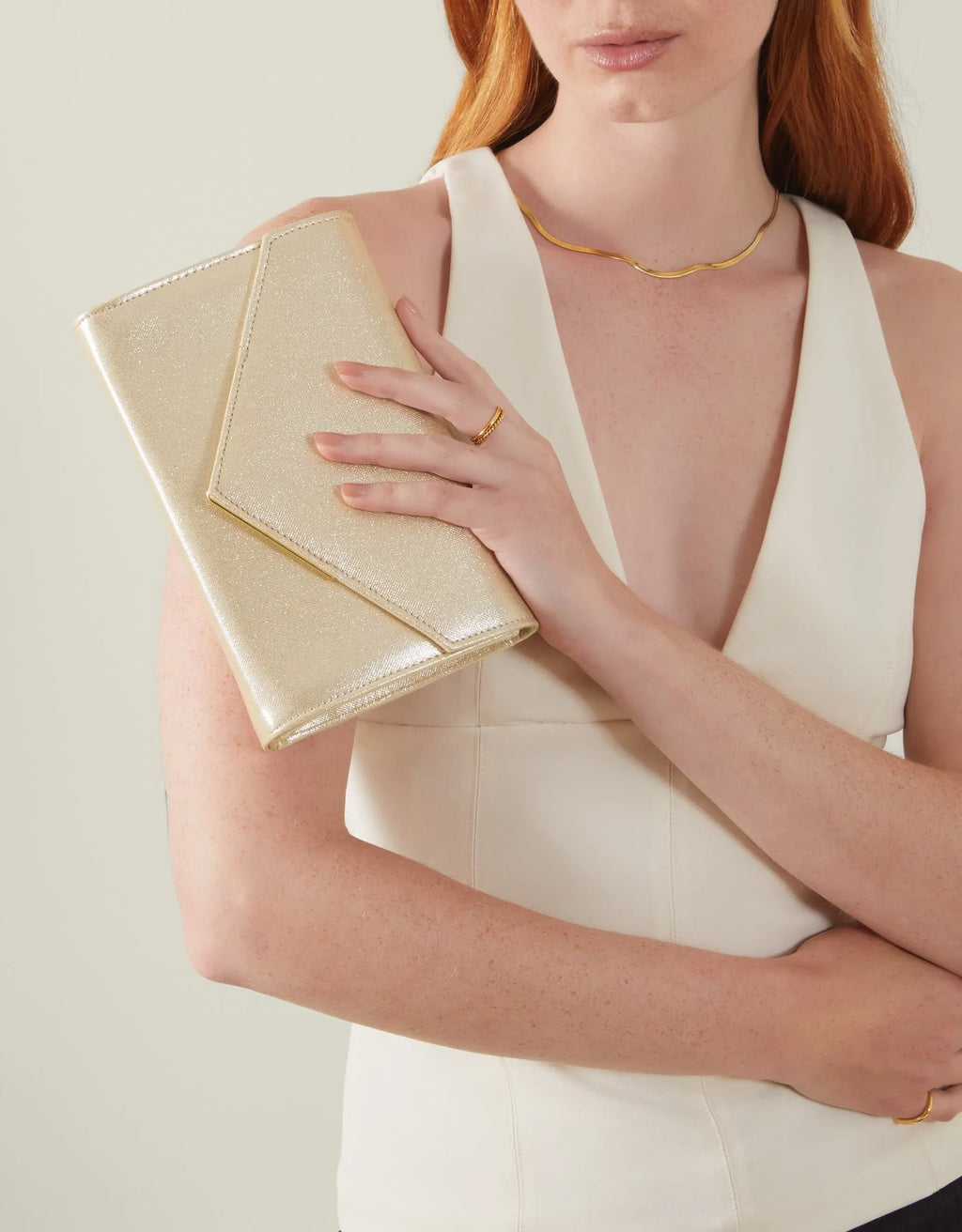 Metallic Envelope Clutch Bag