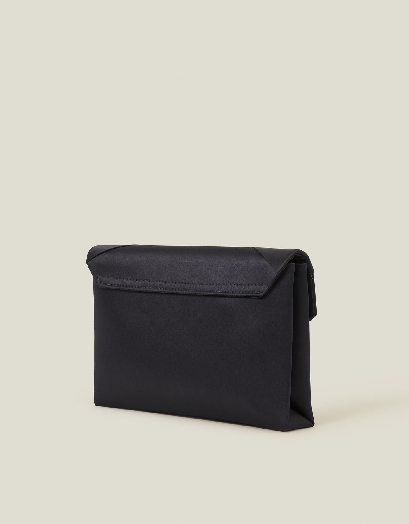 Woven Satin Envelope Clutch Bag