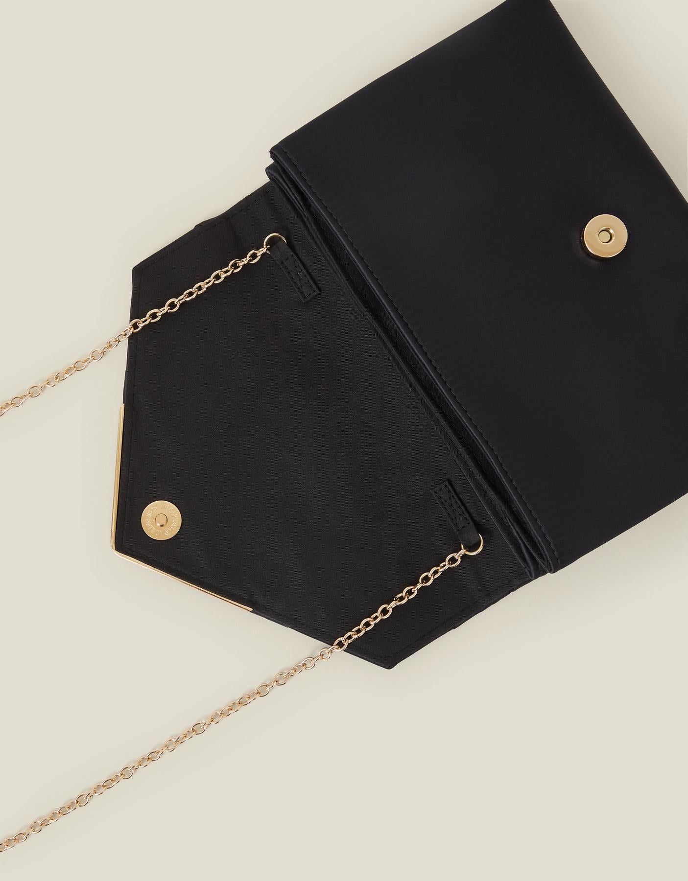 Woven Satin Envelope Clutch Bag