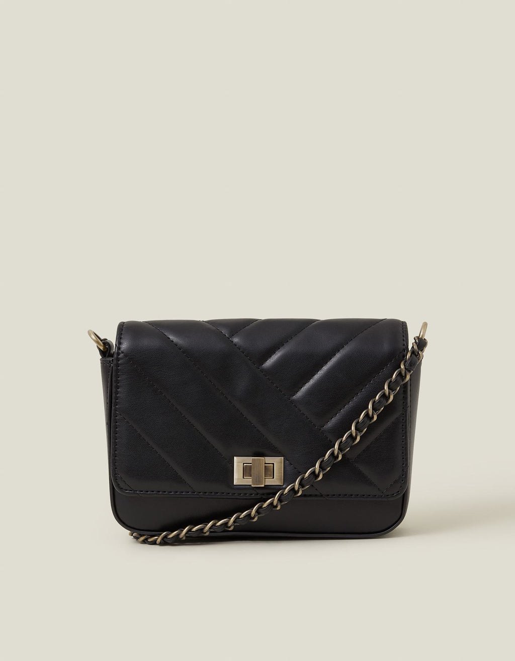 Chain Strap Faux Leather Cross-Body Bag