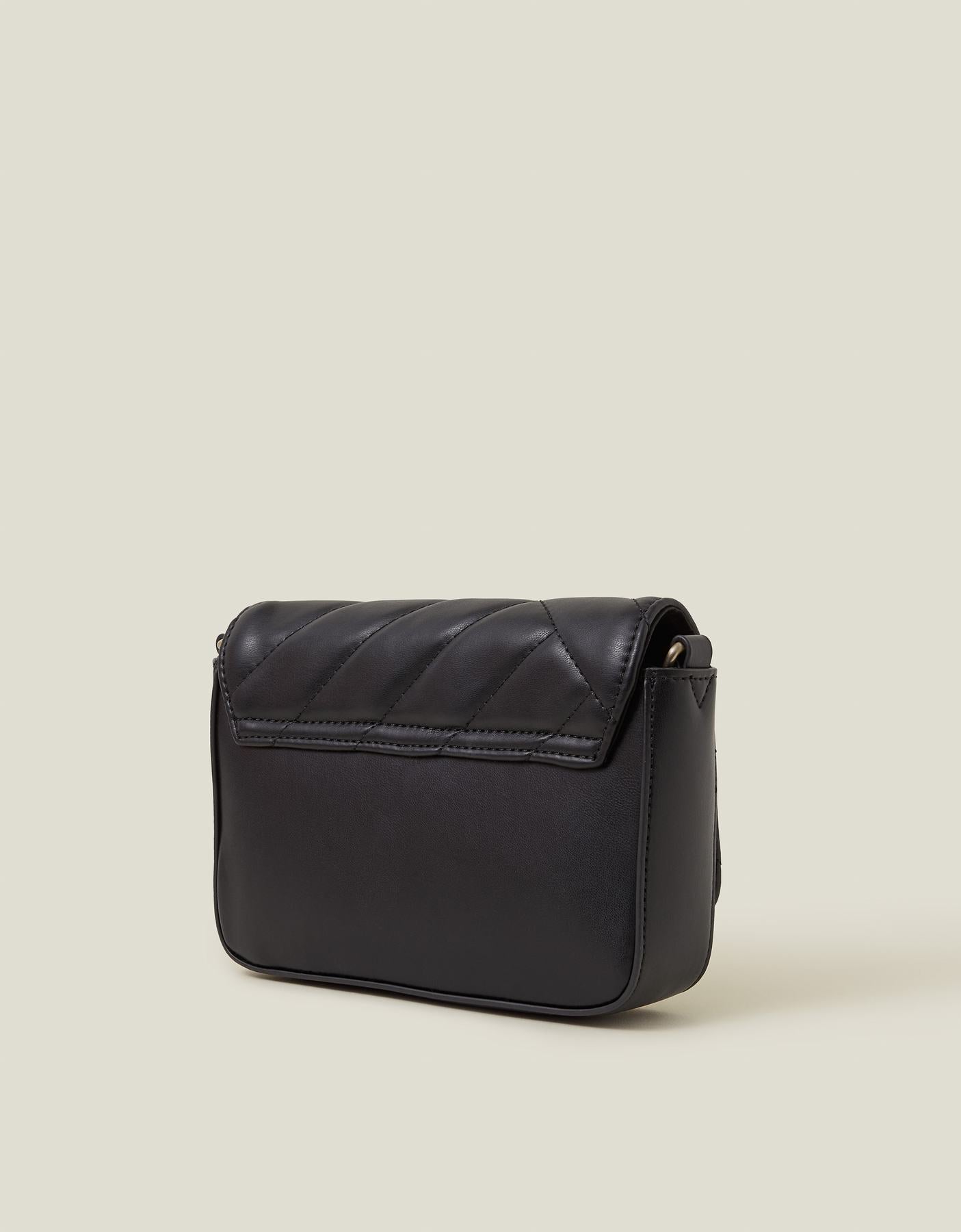 Chain Strap Faux Leather Cross-Body Bag