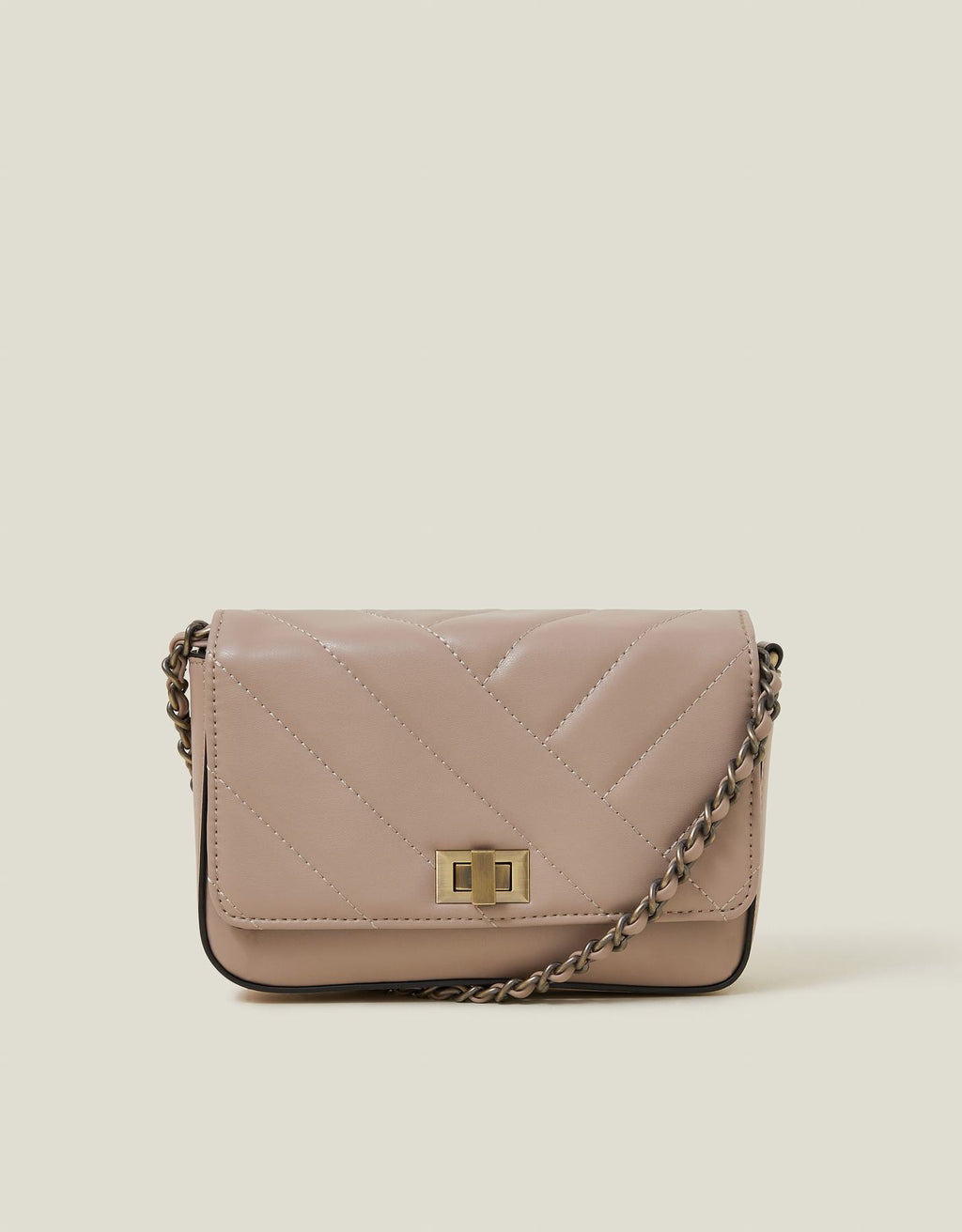 Chain Strap Faux Leather Cross-Body Bag