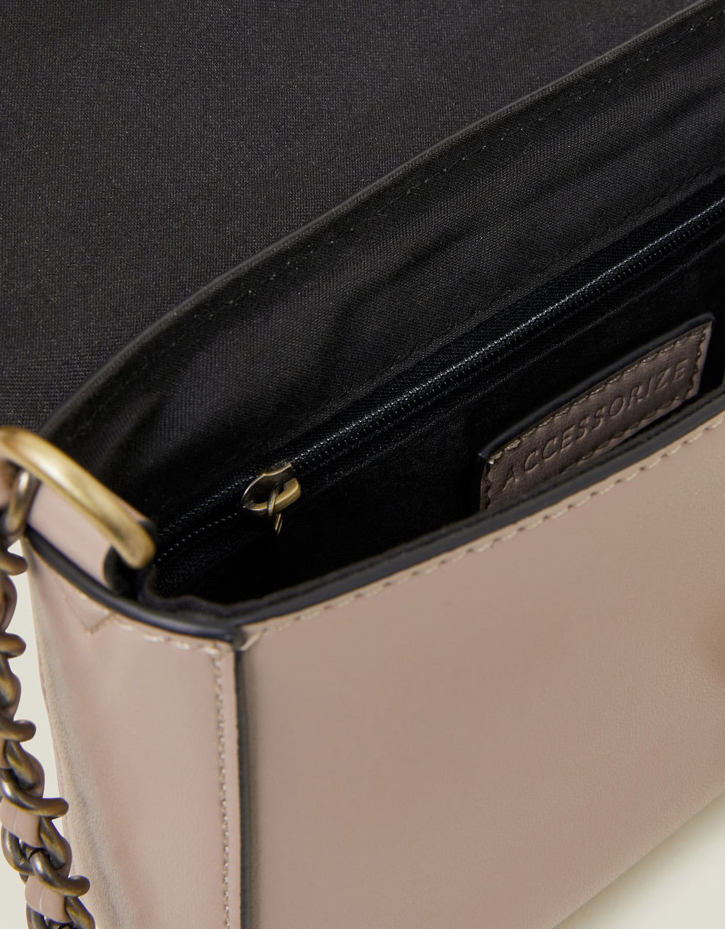 Chain Strap Faux Leather Cross-Body Bag