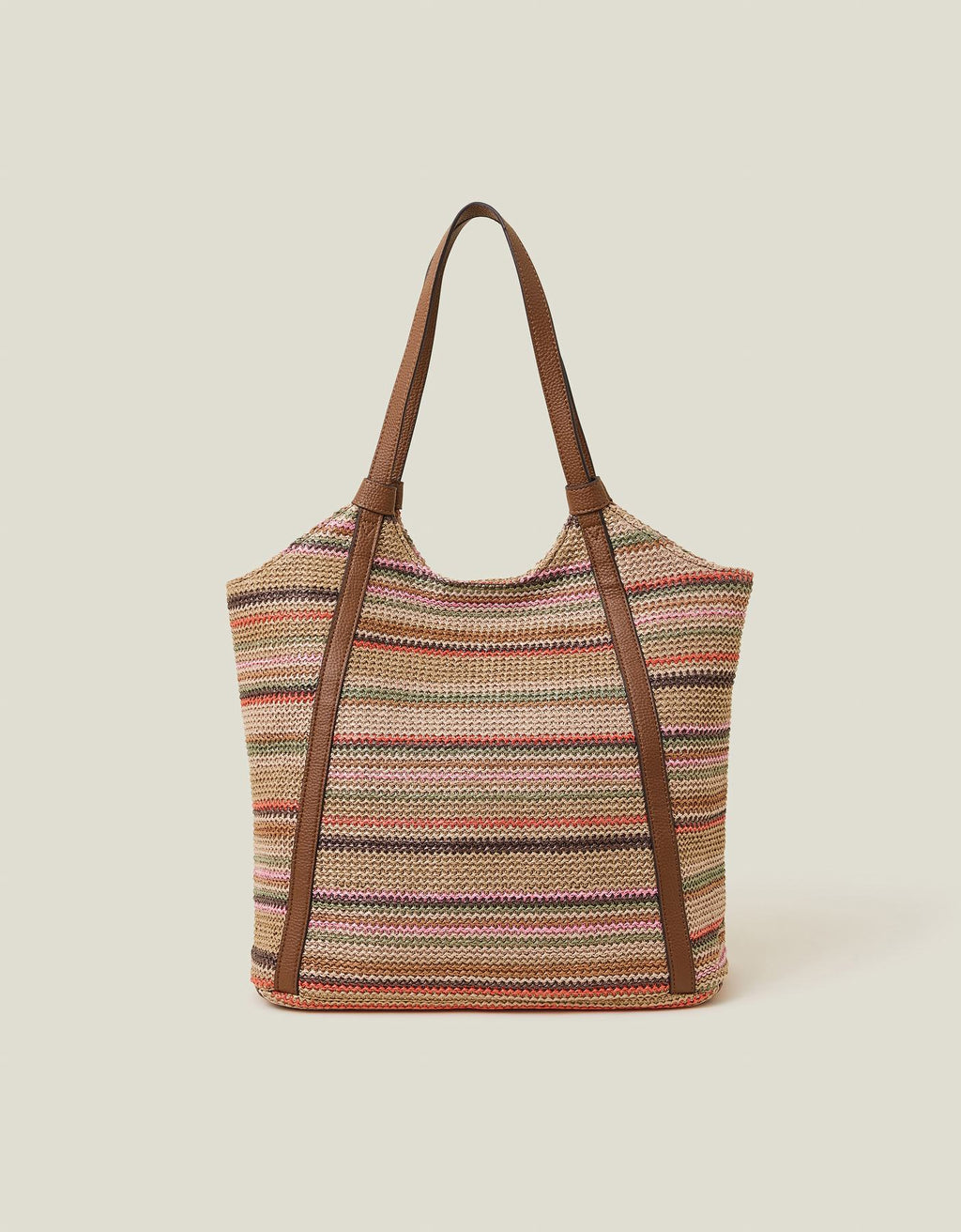 Stripe Raffia Shoulder Bag
