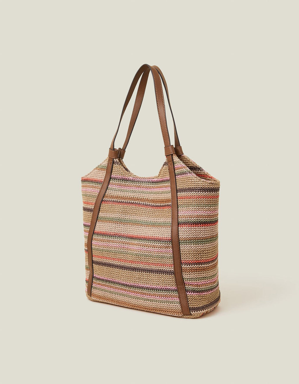 Stripe Raffia Shoulder Bag