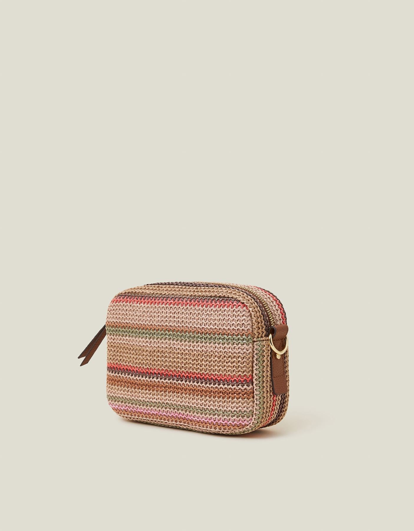 Small Stripe Raffia Cross-Body