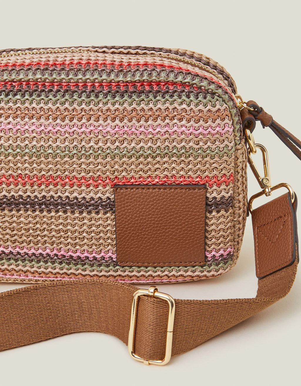 Small Stripe Raffia Cross-Body