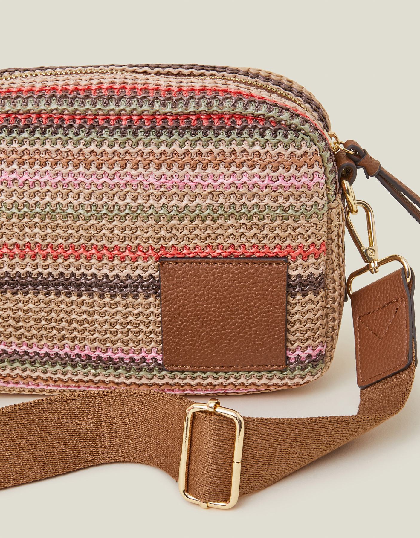 Small Stripe Raffia Cross-Body