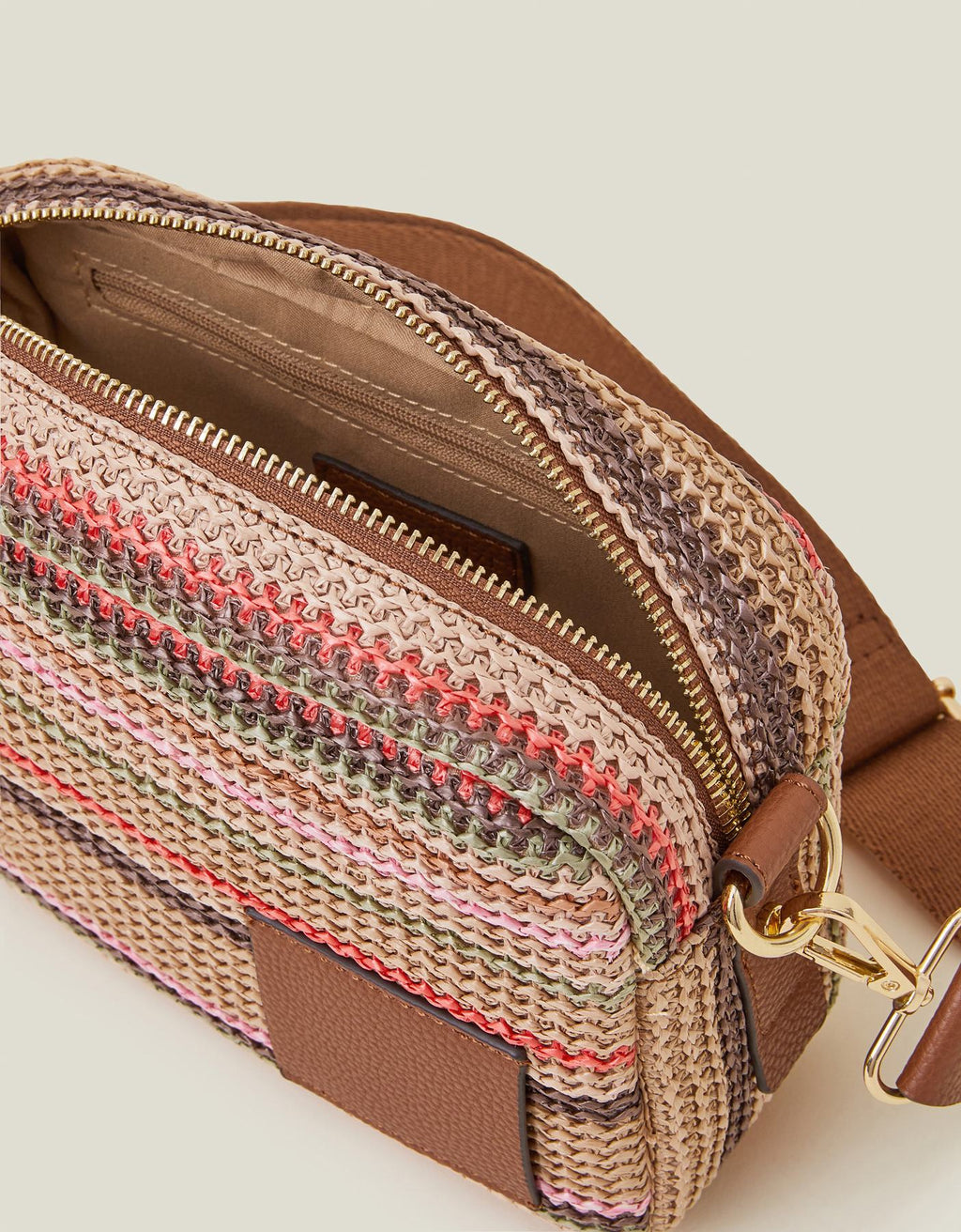 Small Stripe Raffia Cross-Body