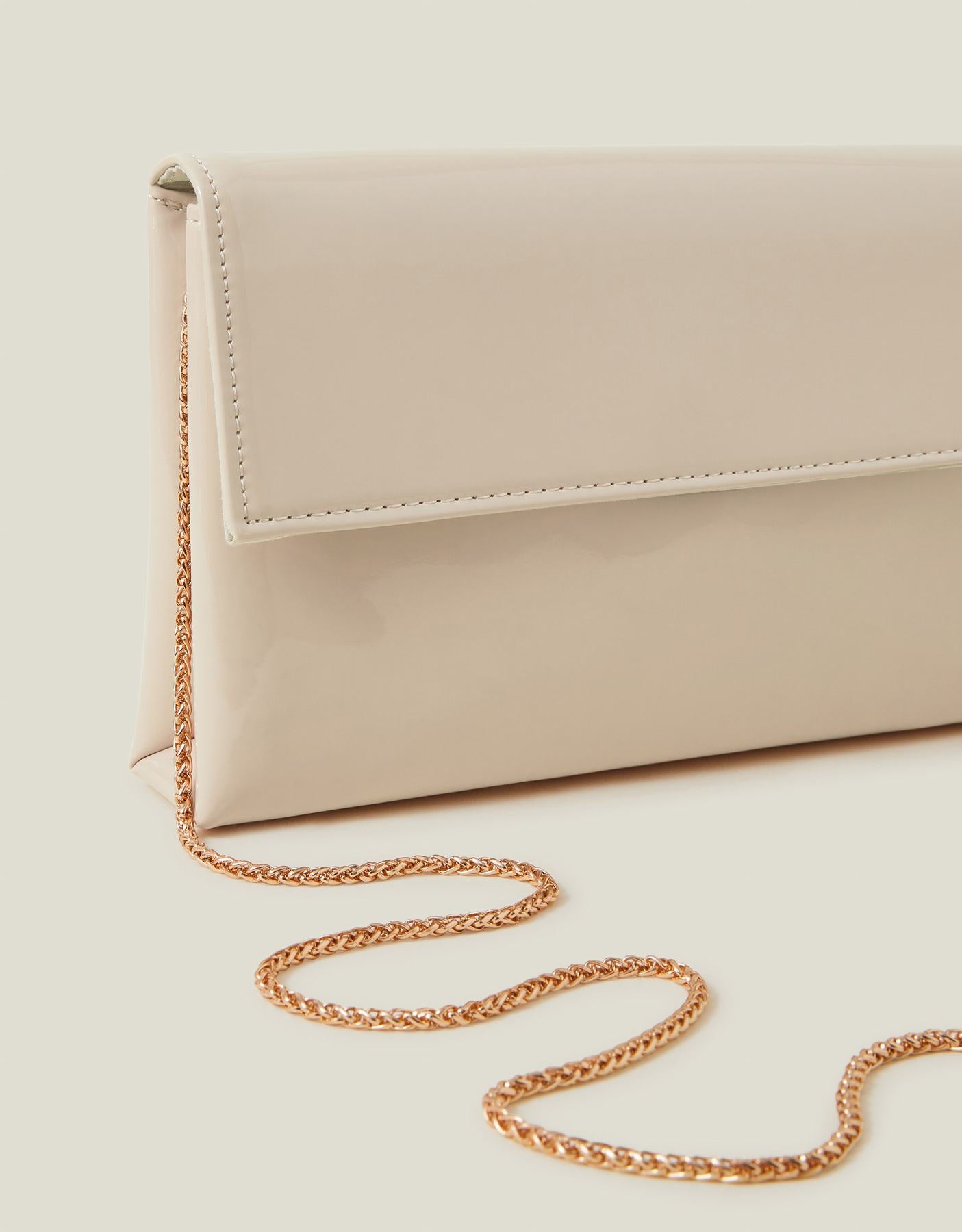 Patent Fold-Over Clutch Bag