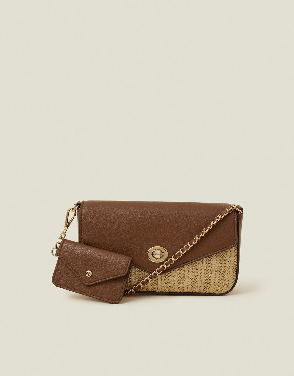 Metallic Raffia Cross-Body Bag