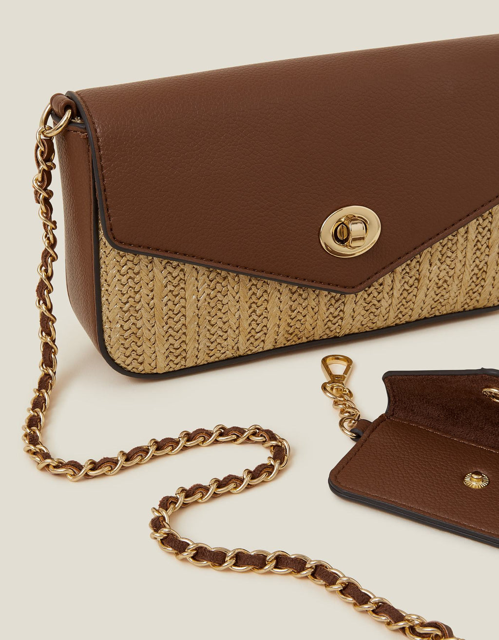 Metallic Raffia Cross-Body Bag