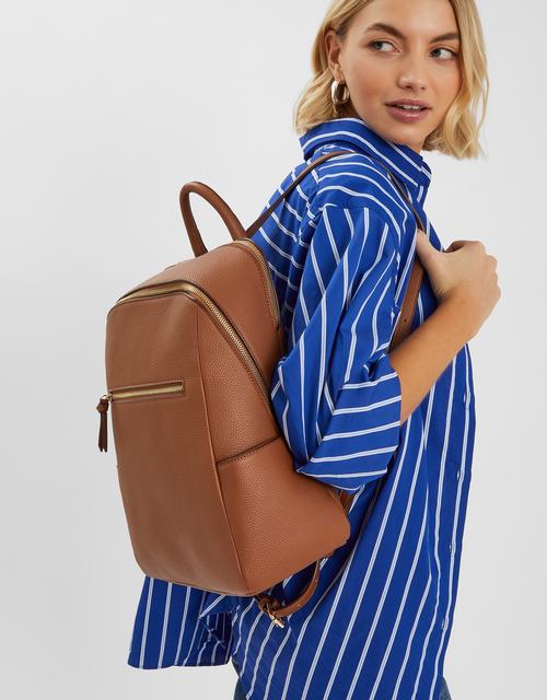 Smart Zip Around Backpack Tan