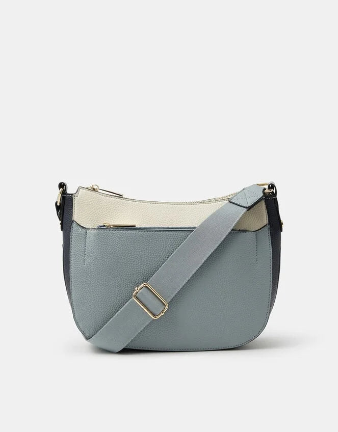 Colour Block Crossbody Bag Blue