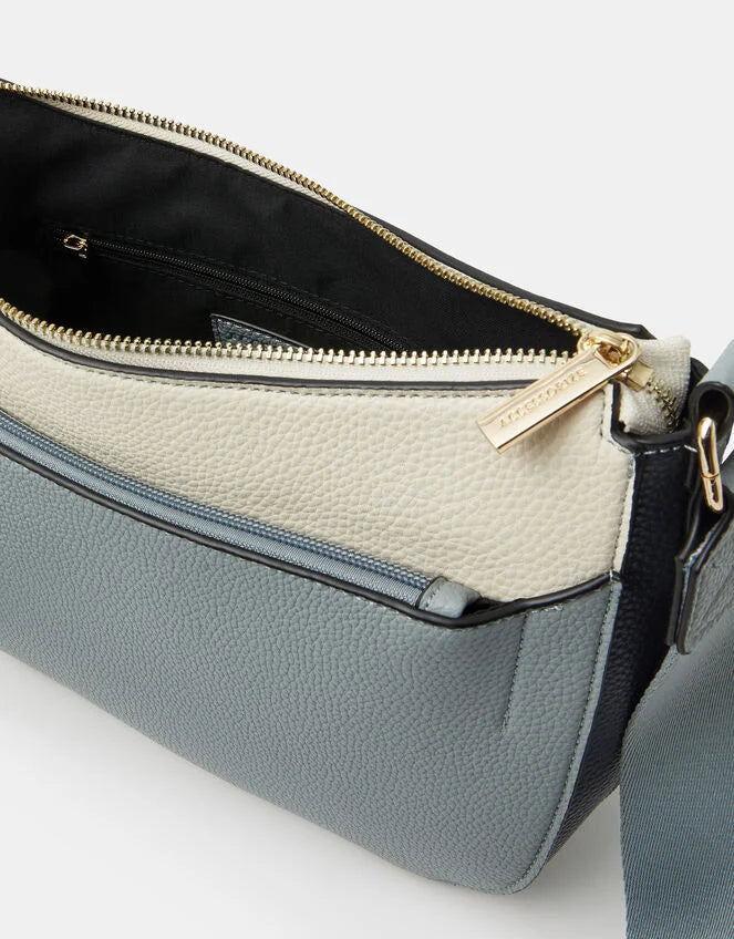 Colour Block Crossbody Bag Blue