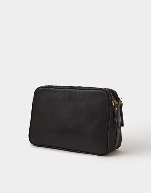 Double Zip Crossbody Bag Black