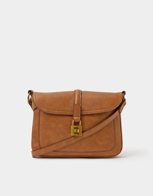 Padlock Satchel Crossbody Bag