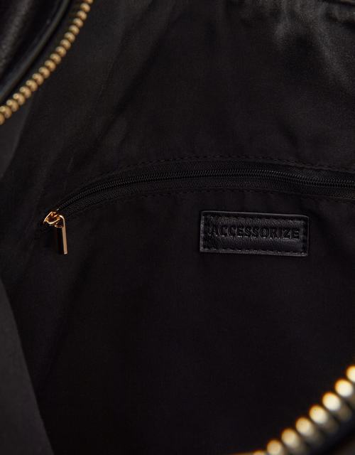 Slouchy Buckle Strap Shoulder Bag Black