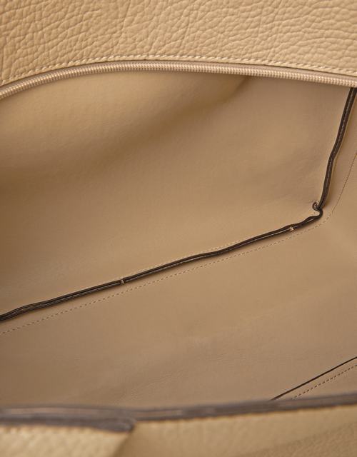 Faux Leather Pleated Shoulder Bag Mink