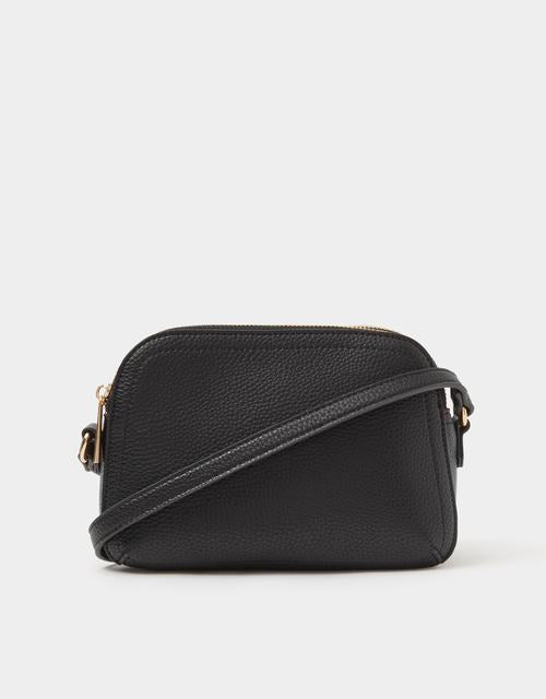 Double Zip Crossbody Black Bag