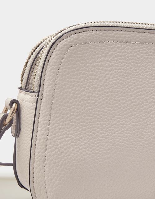 Double Zip Crossbody Bag Cream