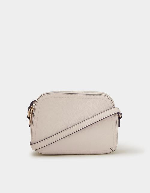 Double Zip Crossbody Bag Cream