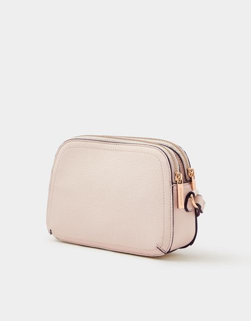 Double Zip Crossbody Bag Cream