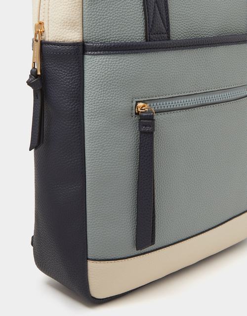 Faux Leather Backpack Blue