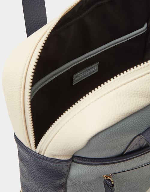 Faux Leather Backpack Blue