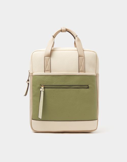 Faux Leather Backpack Green