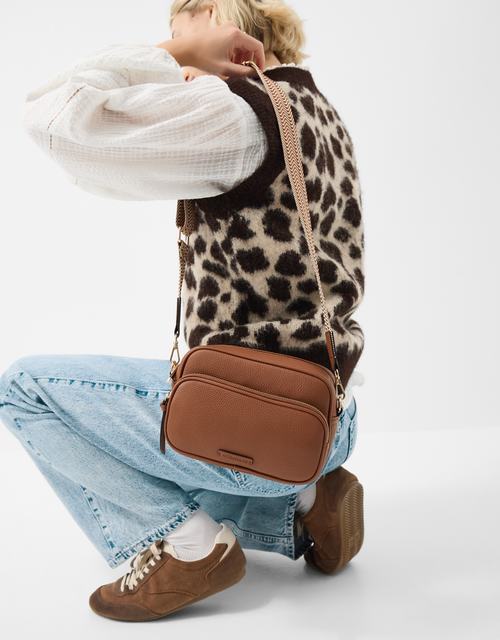 Double Zip Camera Bag Tan