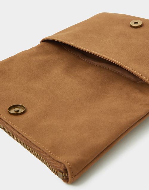 Fold Over Zip Western Crossbody Bag