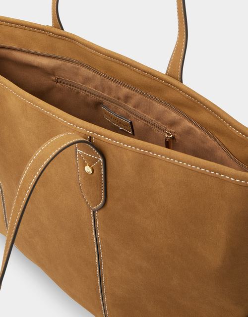 Faux Suede Tote Bag