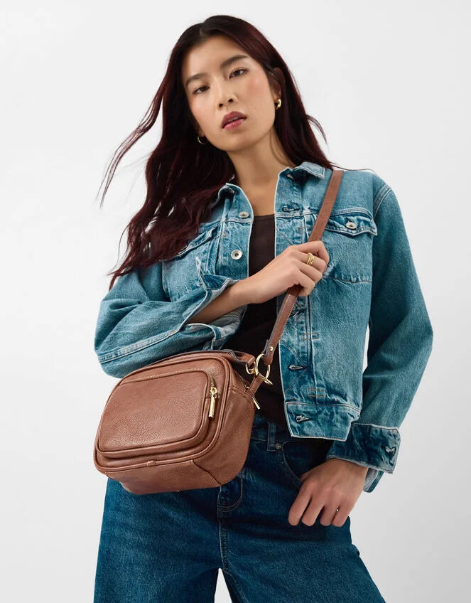Boxy Crossbody Bag - Tan