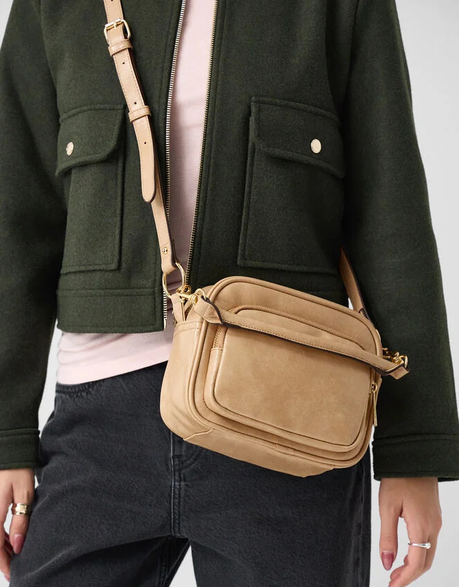 Boxy Crossbody Bag - Nude
